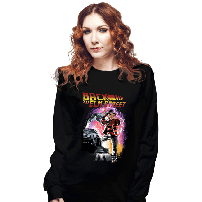 Daily_Deal_Shirts Long Sleeve Shirts, Unisex / Small / Black Back To Elm Street