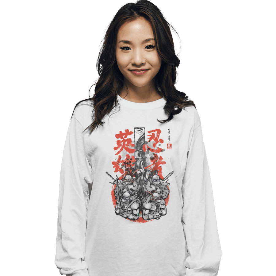 Shirts Long Sleeve Shirts, Unisex / Small / White Half-Shell Ninjas