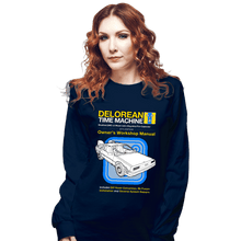 Load image into Gallery viewer, Shirts Long Sleeve Shirts, Unisex / Small / Navy Time Machine Manual
