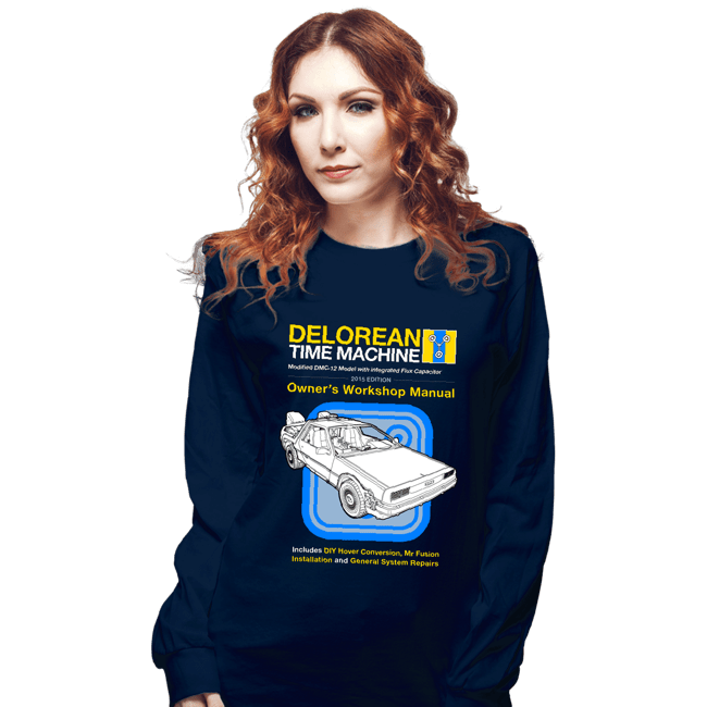 Shirts Long Sleeve Shirts, Unisex / Small / Navy Time Machine Manual