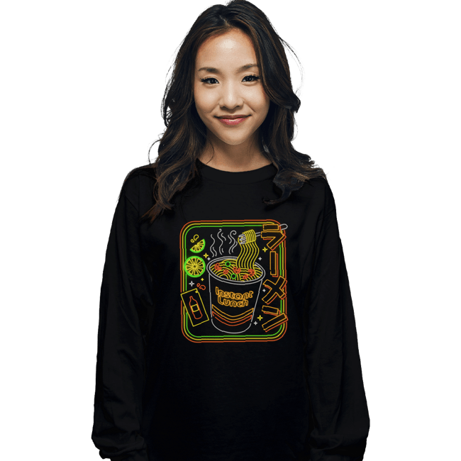 Daily_Deal_Shirts Long Sleeve Shirts, Unisex / Small / Black Instant Neon Lunch
