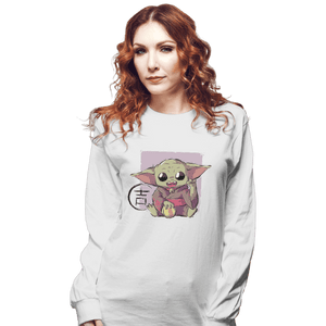 Secret_Shirts Long Sleeve Shirts, Unisex / Small / White Maneki Grogu