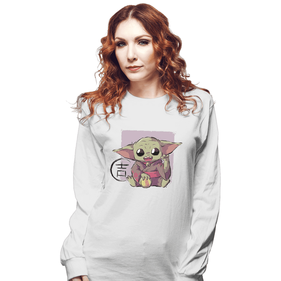Secret_Shirts Long Sleeve Shirts, Unisex / Small / White Maneki Grogu