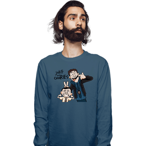 Secret_Shirts Long Sleeve Shirts, Unisex / Small / Indigo Blue Jake & Charles