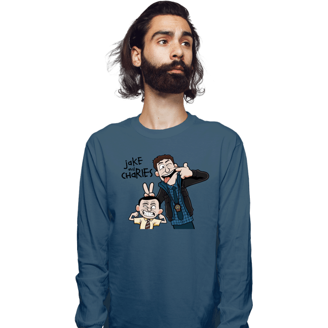 Secret_Shirts Long Sleeve Shirts, Unisex / Small / Indigo Blue Jake & Charles