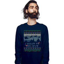 Load image into Gallery viewer, Daily_Deal_Shirts Long Sleeve Shirts, Unisex / Small / Navy Believe In Xmas
