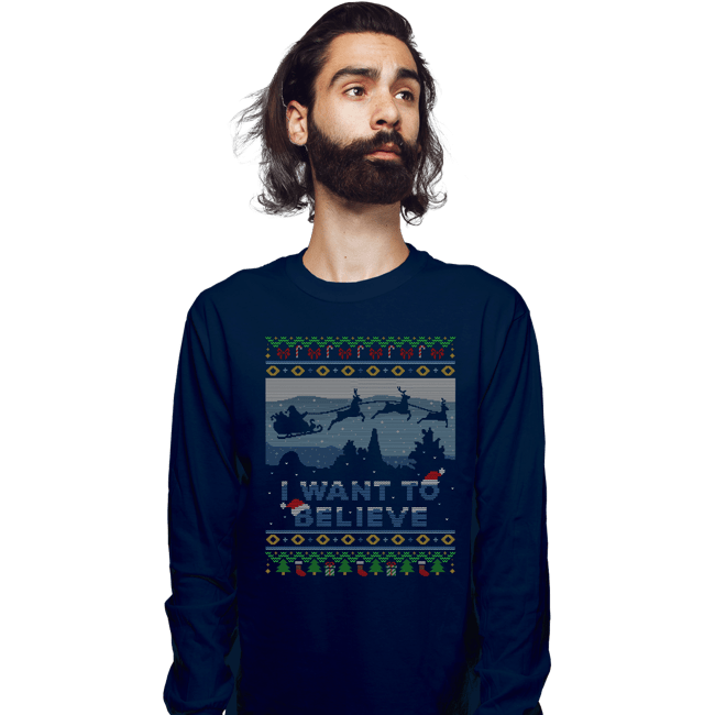 Daily_Deal_Shirts Long Sleeve Shirts, Unisex / Small / Navy Believe In Xmas