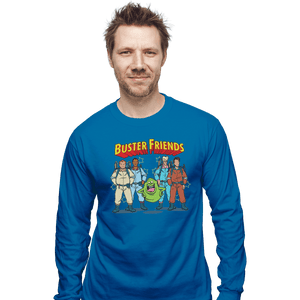 Shirts Long Sleeve Shirts, Unisex / Small / Sapphire Buster Friends
