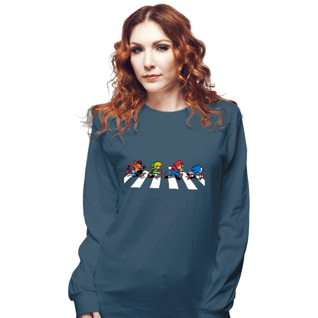 Secret_Shirts Long Sleeve Shirts, Unisex / Small / Indigo Blue The Pixels