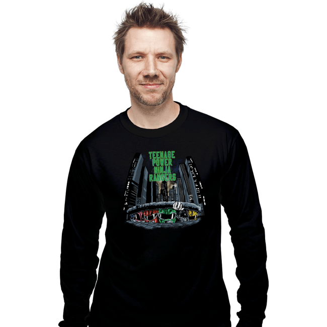Daily_Deal_Shirts Long Sleeve Shirts, Unisex / Small / Black Teenage Power Ninja Rangers