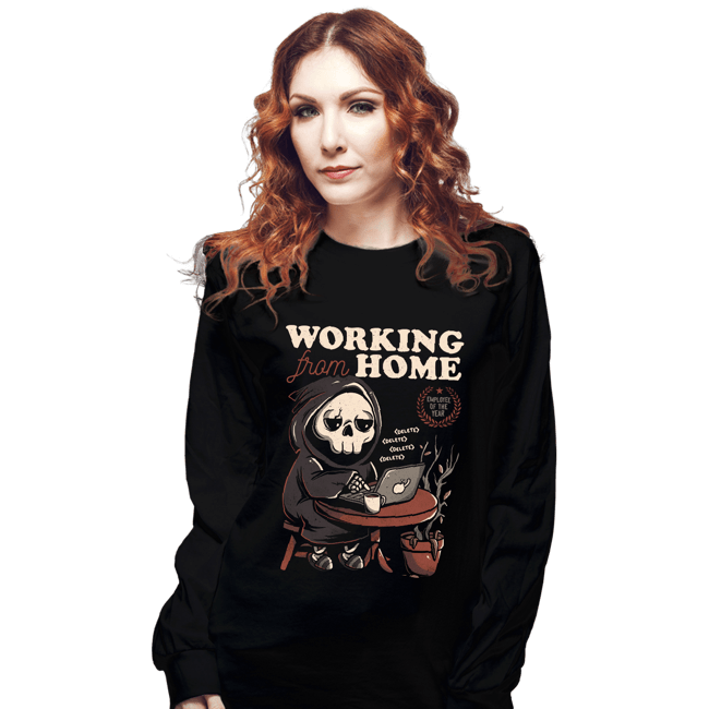 Shirts Long Sleeve Shirts, Unisex / Small / Black Working From Home