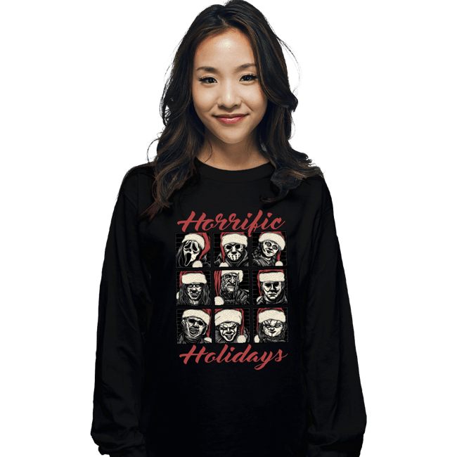 Daily_Deal_Shirts Long Sleeve Shirts, Unisex / Small / Black Horrific Holidays