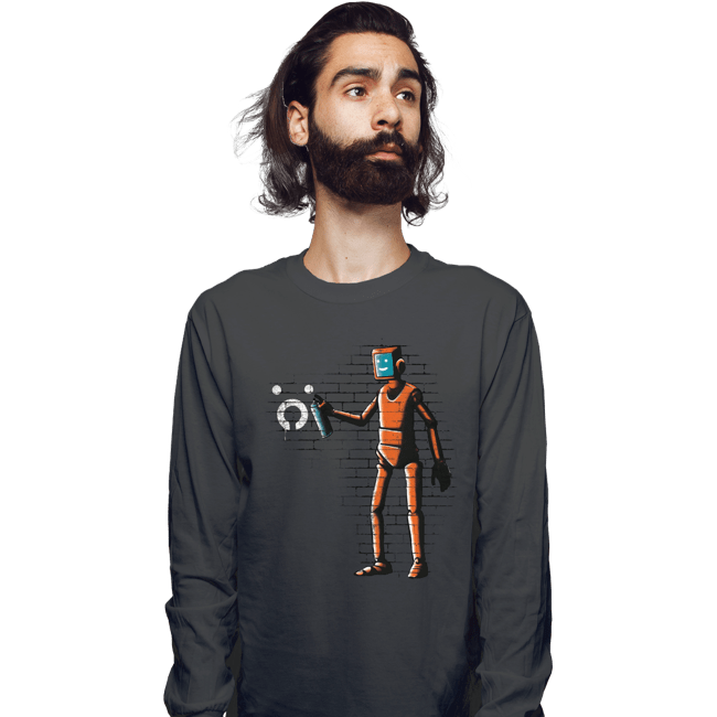 Secret_Shirts Long Sleeve Shirts, Unisex / Small / Charcoal Outsider Graffiti