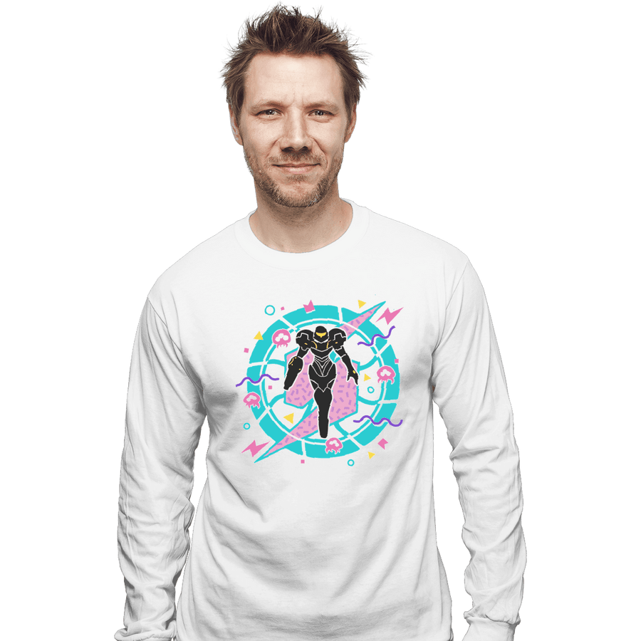 Shirts Long Sleeve Shirts, Unisex / Small / White 90's Samus