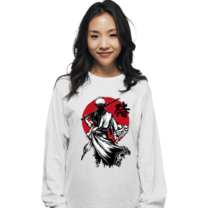 Daily_Deal_Shirts Long Sleeve Shirts, Unisex / Small / White Gintoki Sumi-e