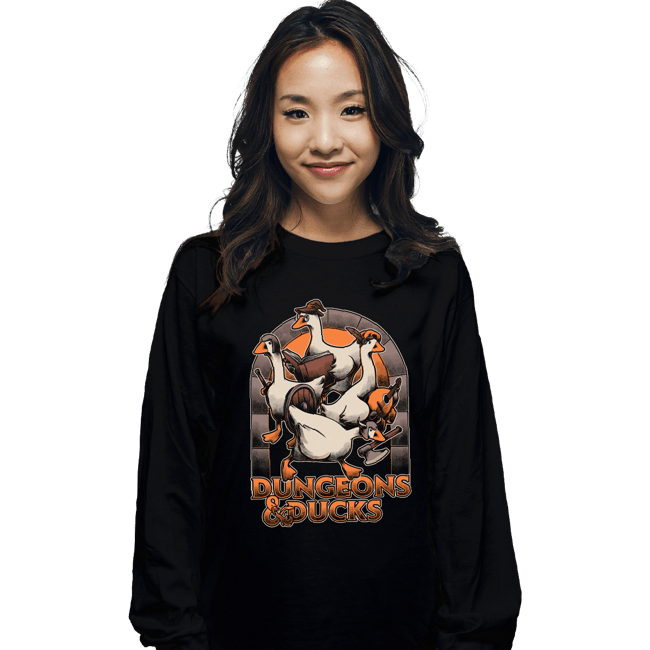 Daily_Deal_Shirts Long Sleeve Shirts, Unisex / Small / Black Dungeons & Ducks