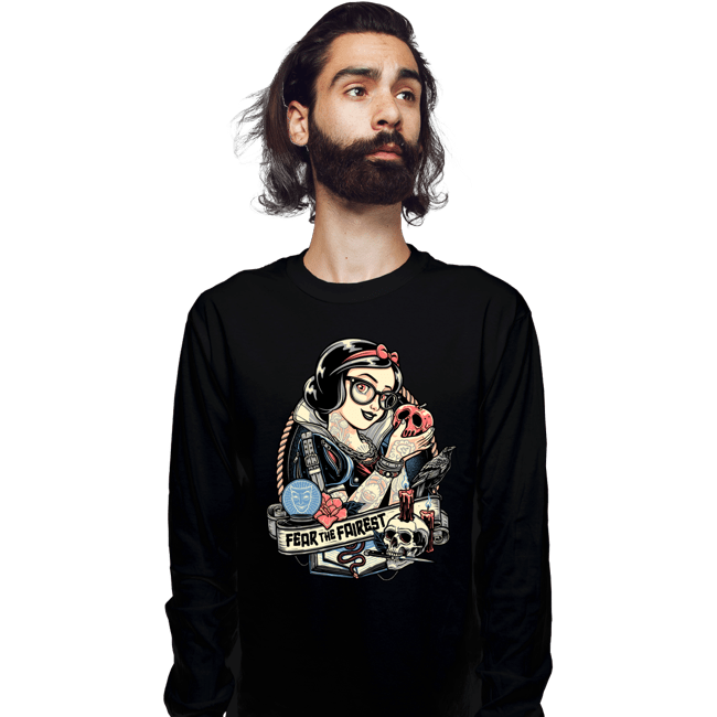 Daily_Deal_Shirts Long Sleeve Shirts, Unisex / Small / Black Rocker Snow White