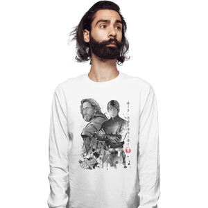 Shirts Long Sleeve Shirts, Unisex / Small / White Old And Young Jedi