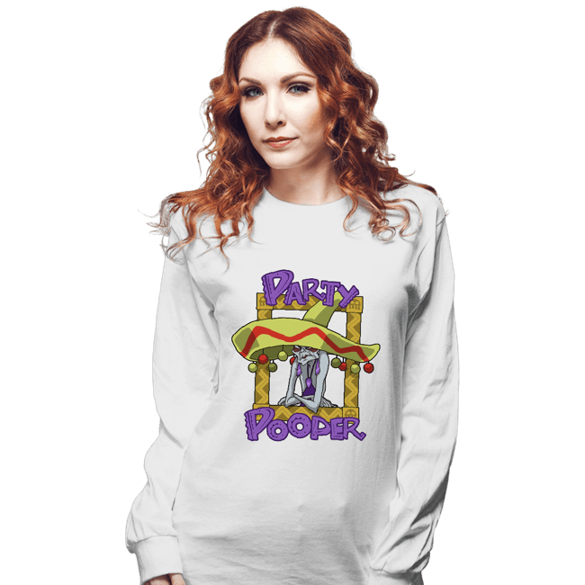 Shirts Long Sleeve Shirts, Unisex / Small / White Party Pooper