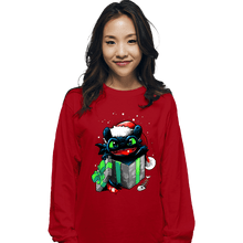 Load image into Gallery viewer, Secret_Shirts Long Sleeve Shirts, Unisex / Small / Red The Christmas Dragon
