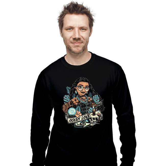 Daily_Deal_Shirts Long Sleeve Shirts, Unisex / Small / Black Rocker Moana