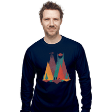 Load image into Gallery viewer, Shirts Long Sleeve Shirts, Unisex / Small / Navy Geometric Middle Earth
