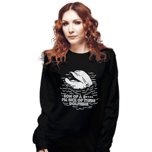 Shirts Long Sleeve Shirts, Unisex / Small / Black Dolphins