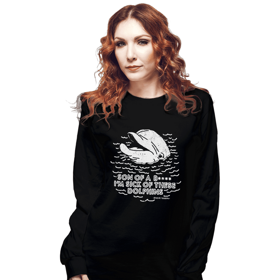 Shirts Long Sleeve Shirts, Unisex / Small / Black Dolphins