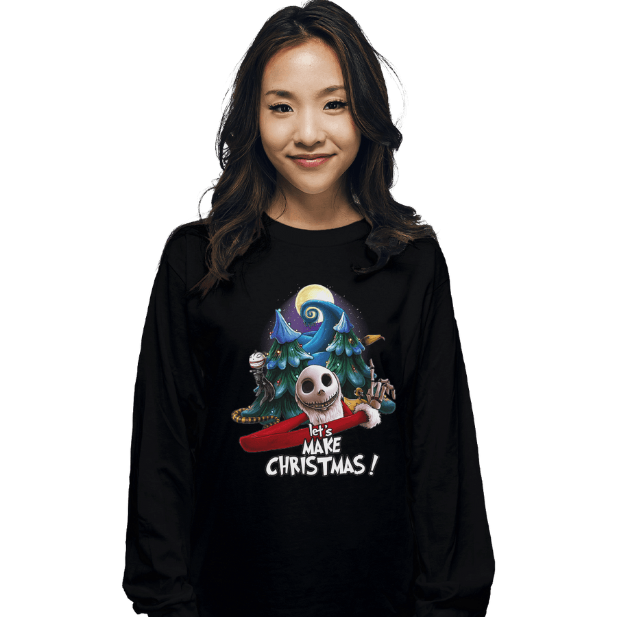 Shirts Long Sleeve Shirts, Unisex / Small / Black Let's Make Christmas