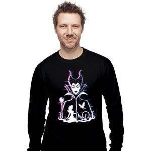 Daily_Deal_Shirts Long Sleeve Shirts, Unisex / Small / Black Glitched Maleficent