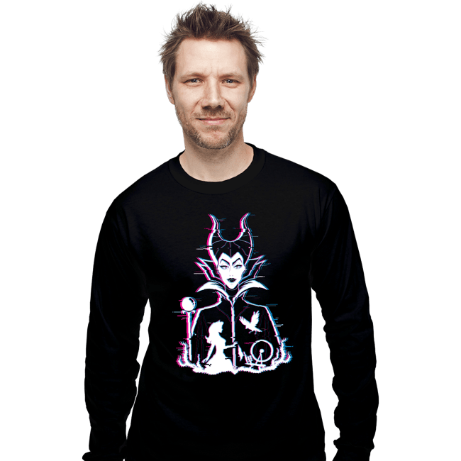 Daily_Deal_Shirts Long Sleeve Shirts, Unisex / Small / Black Glitched Maleficent