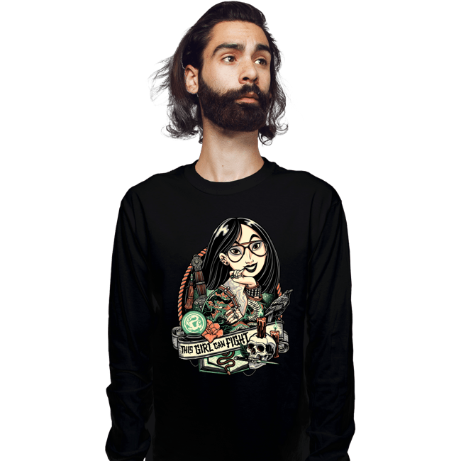 Secret_Shirts Long Sleeve Shirts, Unisex / Small / Black This Girl Can Fight!
