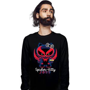 Secret_Shirts Long Sleeve Shirts, Unisex / Small / Black Spider Kitty 2099