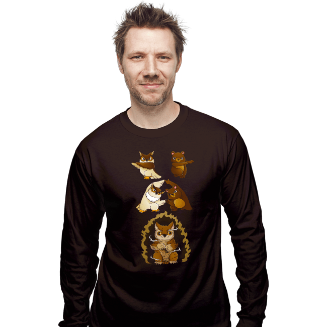 Secret_Shirts Long Sleeve Shirts, Unisex / Small / Dark Chocolate Owl Bear Fusion