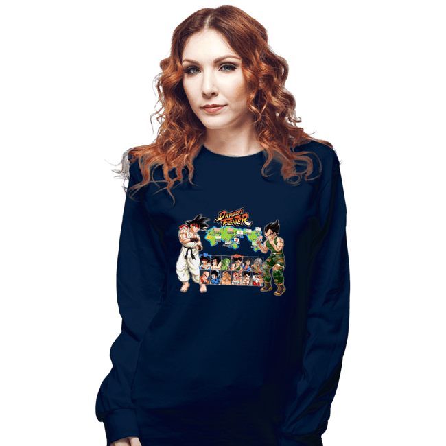 Daily_Deal_Shirts Long Sleeve Shirts, Unisex / Small / Navy Dragon Fighter
