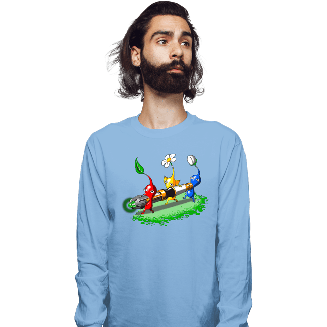 Shirts Long Sleeve Shirts, Unisex / Small / Powder Blue Pikmin Who