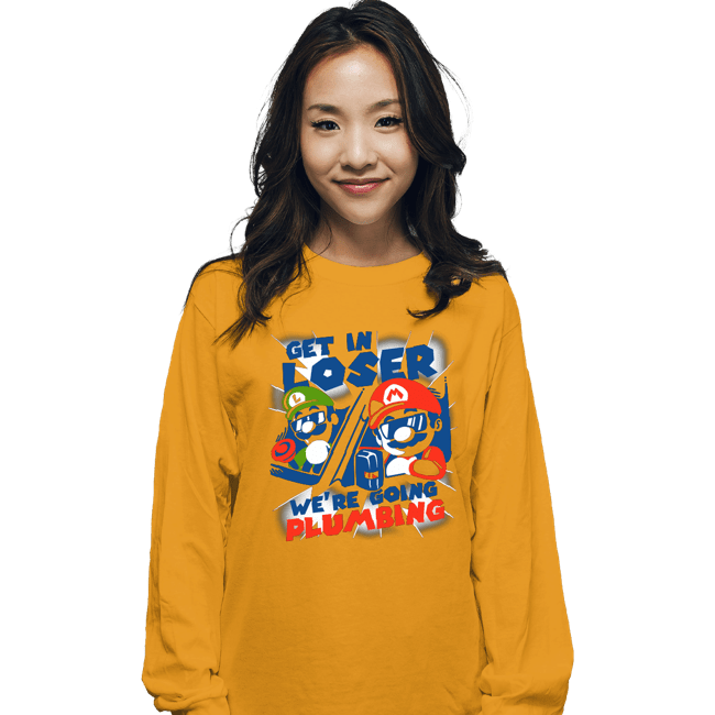 Daily_Deal_Shirts Long Sleeve Shirts, Unisex / Small / Gold Plumbing Time