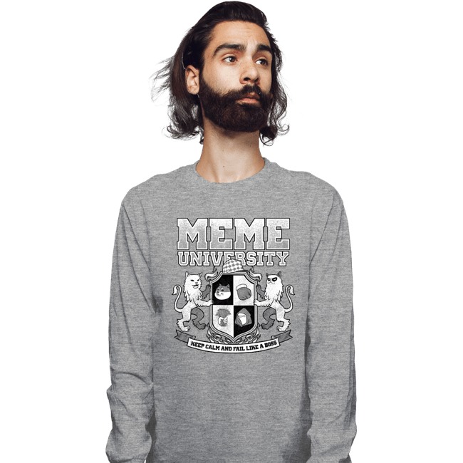 Secret_Shirts Long Sleeve Shirts, Unisex / Small / Sports Grey Meme University