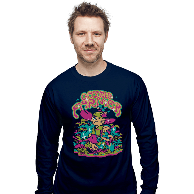 Secret_Shirts Long Sleeve Shirts, Unisex / Small / Navy Catnip Farmer