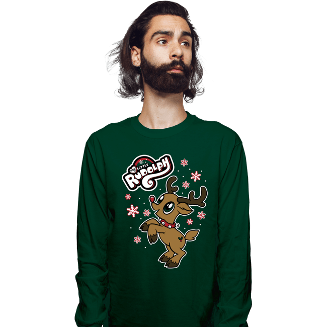 Daily_Deal_Shirts Long Sleeve Shirts, Unisex / Small / Forest My Little Rudolph