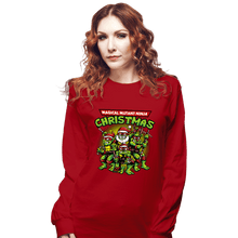 Load image into Gallery viewer, Daily_Deal_Shirts Long Sleeve Shirts, Unisex / Small / Red Christmas Ninjas
