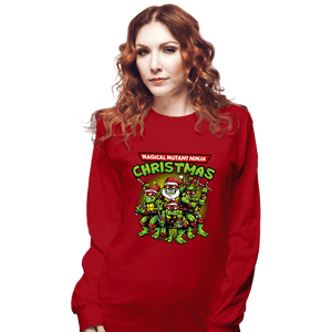 Daily_Deal_Shirts Long Sleeve Shirts, Unisex / Small / Red Christmas Ninjas