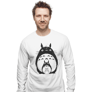 Shirts Long Sleeve Shirts, Unisex / Small / White Totoro Trio