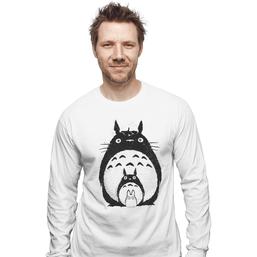 Shirts Long Sleeve Shirts, Unisex / Small / White Totoro Trio