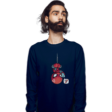 Load image into Gallery viewer, Shirts Long Sleeve Shirts, Unisex / Small / Navy Chibi Spider
