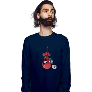 Shirts Long Sleeve Shirts, Unisex / Small / Navy Chibi Spider