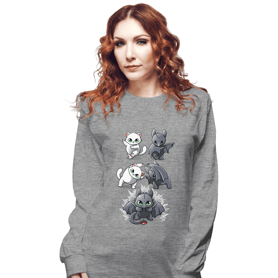 Shirts Long Sleeve Shirts, Unisex / Small / Sports Grey Night Fury Fusion