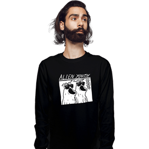 Daily_Deal_Shirts Long Sleeve Shirts, Unisex / Small / Black Alien Youth
