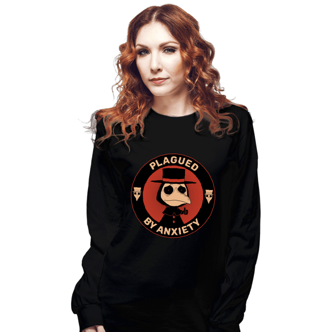 Secret_Shirts Long Sleeve Shirts, Unisex / Small / Black Plagued By Anxiety