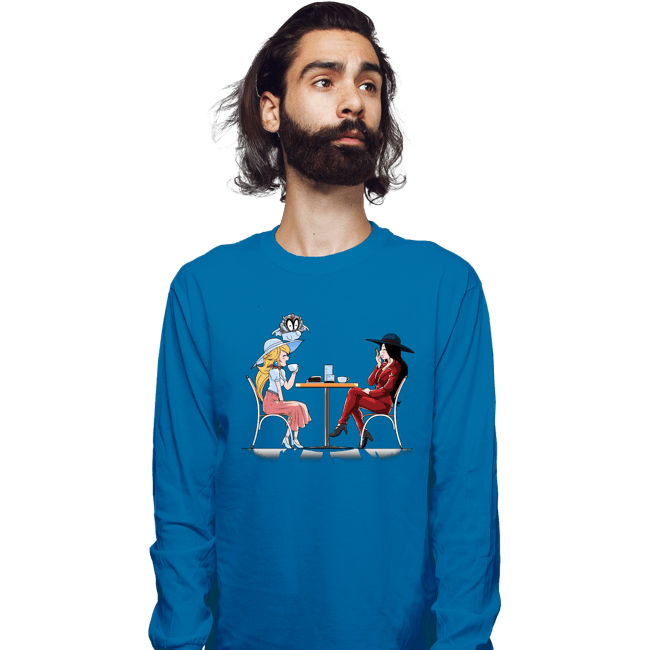 Shirts Long Sleeve Shirts, Unisex / Small / Sapphire Peach And Pauline